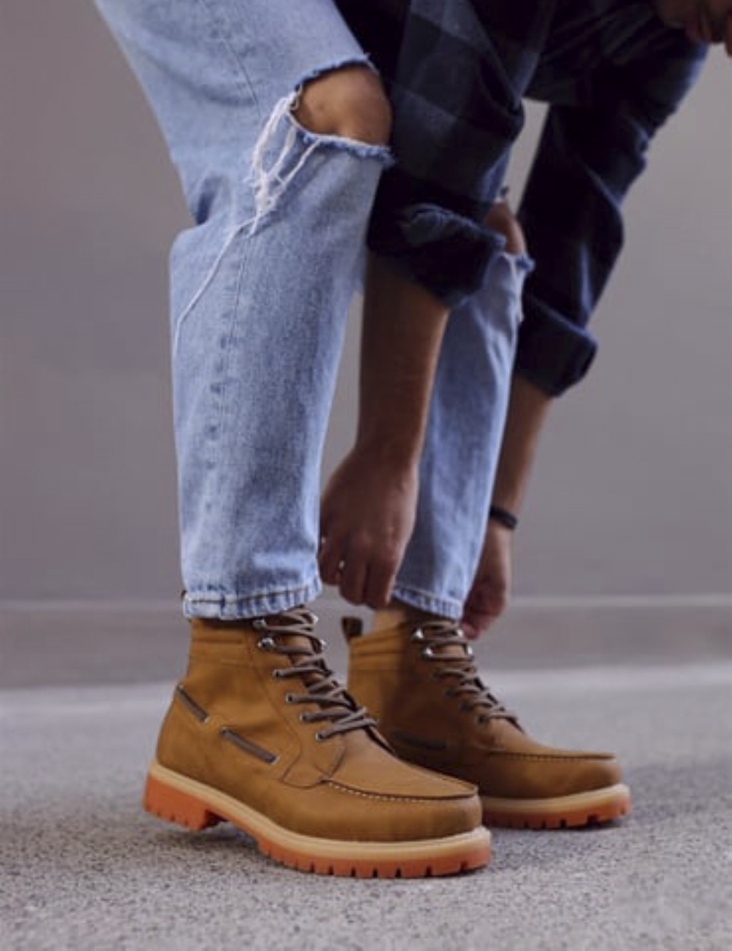 Ανδρικά ταμπά μποτάκια δερματίνη τρακτερωτή σόλα B20 φωτογραφία